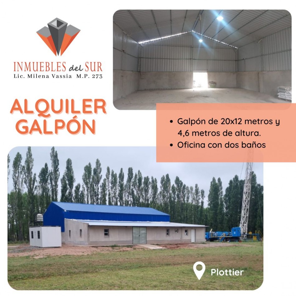 ALQUILER Galpon en Plottier