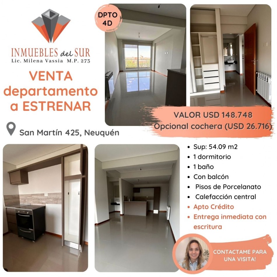 VENTA Departamento de 1 dormitorio a estrenar en Neuquen