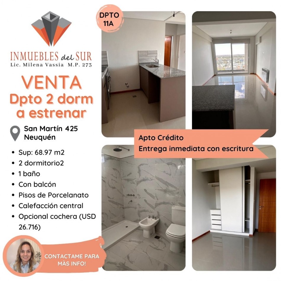 Venta Departamento a Estrenar de 2 dormitorios en Neuquen